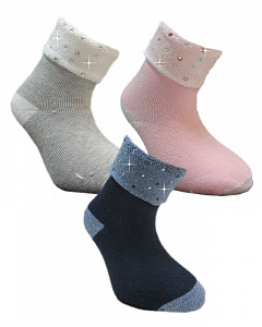 Махровые носки со стразами для девочки  ARTI